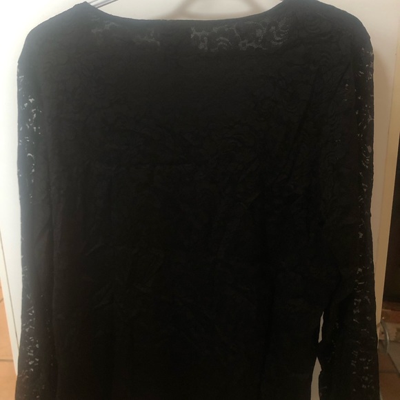 Chico’s Black long sleeve Lacey top Size 3 - Picture 2 of 4